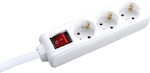 Aca Power Strip with Surge Protection with Switch White