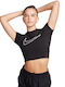 Nike Nsw Womens Damen Sportlich Crop T-shirt Black