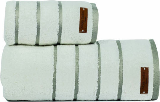 Makis Tselios Home Πετσέτα Σώματος Prive 90x150εκ. White Βάρους 600gr/m²