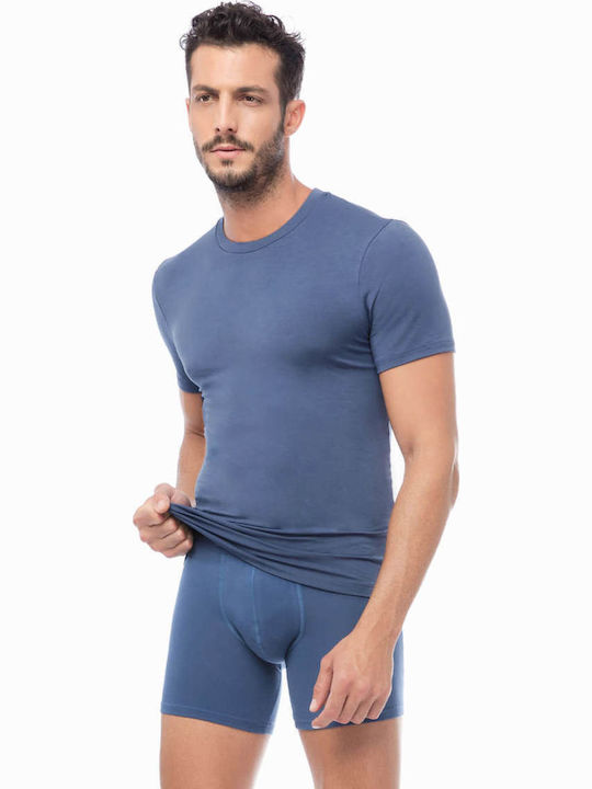 Minerva Men's Undershirt Short-sleeved BLUE
