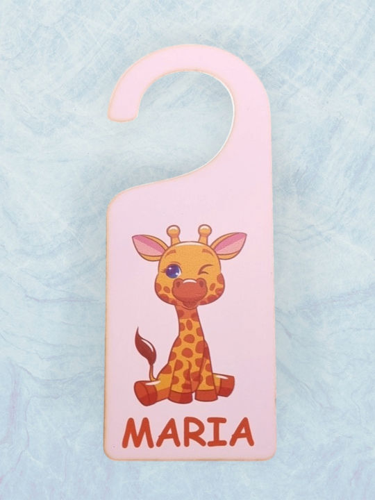 Woodseason Kids Decorative Door Tag Animals made of Wood 6x15cm