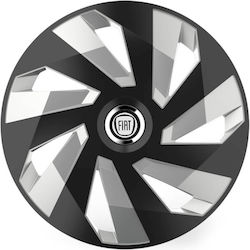 Versaco Stratos Τάσια 15" με Σήμα Fiat Μαύρο 4τμχ