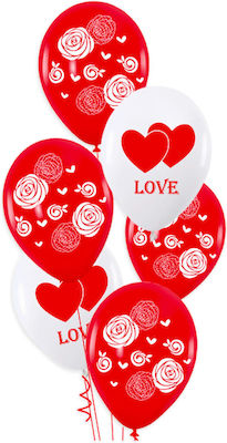 Set of 6 Balloons Latex Valentine's Day 30cm