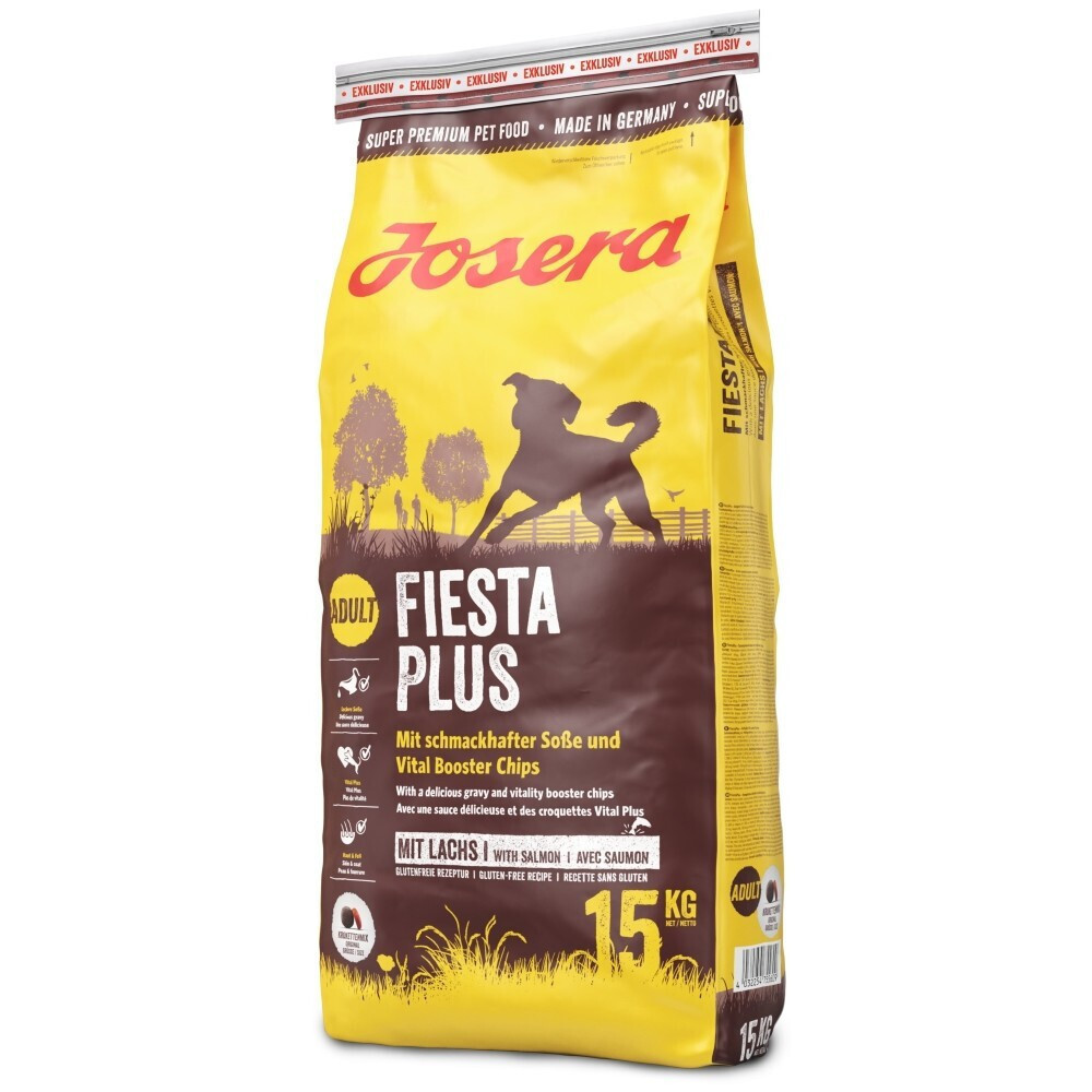 Josera Fiesta Plus 12.5kg Trockenfutter fr Hunde ohne Gluten mit Lachs und  Geflgel | Skroutz Germany