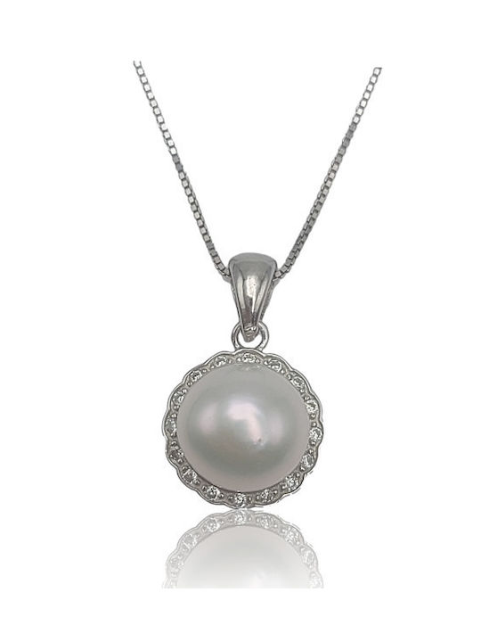 Necklace from Silver with Pearls