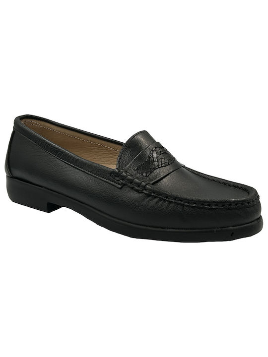 Step Leather Women's Moccasins in Black Color