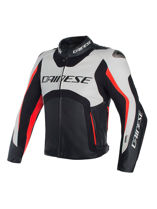 Dainese Ανδρικό Μπουφάν Μηχανής Δερμάτινο 4 Εποχών Λευκό