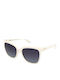 Polaroid Women’s Sunglasses with White Horn-Rimmed Frame and Grey Gradient Polarized Lens PLD4155/S/X VK6/WJ