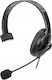 Manhattan Mono USB Headset On Ear Multimedia Ακουστικά με μικρόφωνο και σύνδεση USB-A
