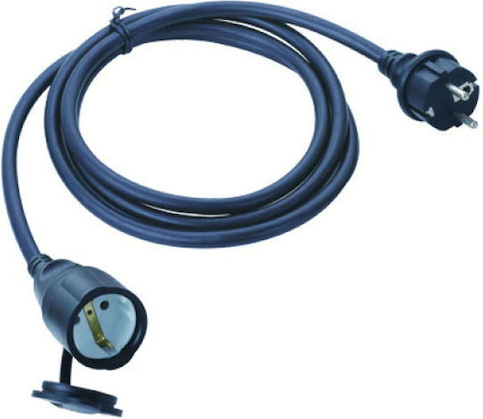 Aca Waterproof Extension Cable Cord 3 x 1.5mm²/5m Black
