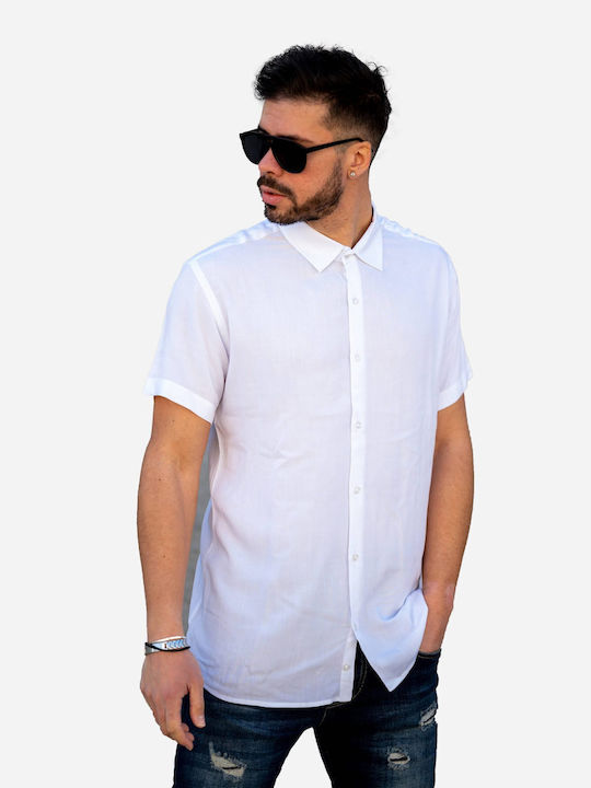 Yolofashion Men's Shirt Short Sleeve White