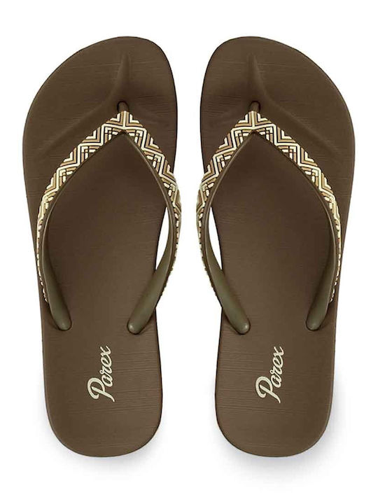 Parex Women's Flip Flops Brown