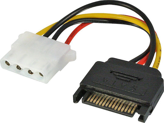 Lindy Lindy 15-Pin Sata - 4-Pin Molex Cable 0.12m Μαύρο