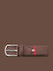 Florence Elastic Men's Belt Leather Knitted Brown