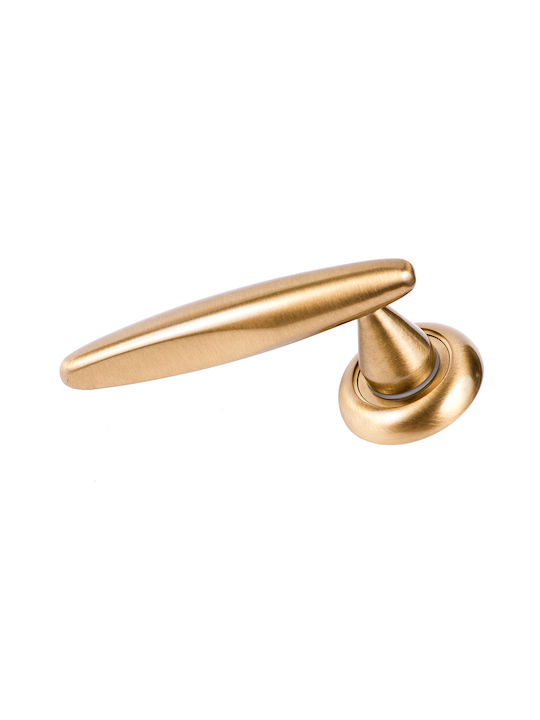 Bronces Coba Lever Middle Door with Rosette 3170 Pair Matte Gold