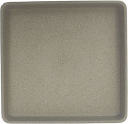 9511 Square Plate Pot Stone 17x17cm