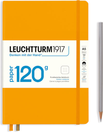 Leuchtturm1917 Dotted Rising Sun Σημειωματάριο A5 Bullet 203 Φύλλων με Τελείες με Σκληρό Εξώφυλλο Πορτοκαλί