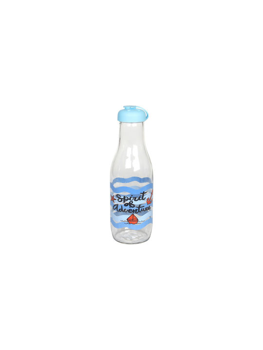 TnS Spirit Bottle Water Glass with Screw Cap Transparent 1000ml