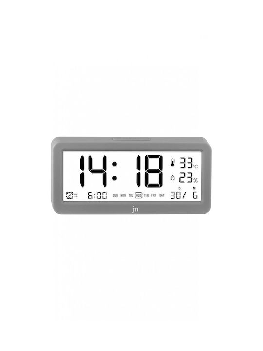 Justaminute Tabletop Digital Clock with Alarm Gray JD9525G