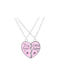 Necklace with design Heart from Pink Gold Plated Steel