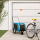 vidaXL Remorcă bicicletă pentru transport câine până la 45kg Albastru M125xL66xA63cm.