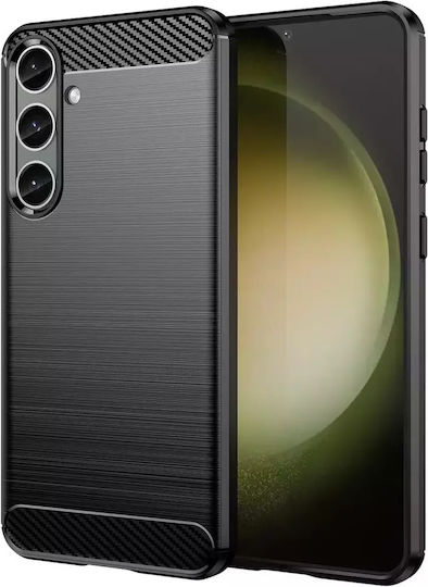 Hurtel Carbon Umschlag Rückseite Silikon Schwarz (Samsung Galaxy S24+)