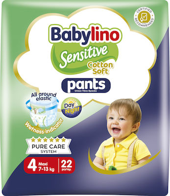 Babylino Diaper Pants Cotton Soft Pants Sensitive No. 4 for 7-13 kgkg 22pcs