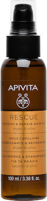 Apivita Rescue Argan Λάδι Μαλλιών για Επανόρθωση 100ml