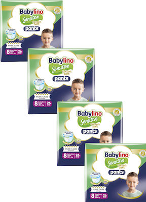 Babylino Sensitive Cotton Soft Πάνες Βρακάκι No. 8 για 20+kg 104τμχ