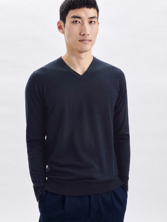 Seidensticker Men's Long Sleeve Sweater with V-Neck Blue.