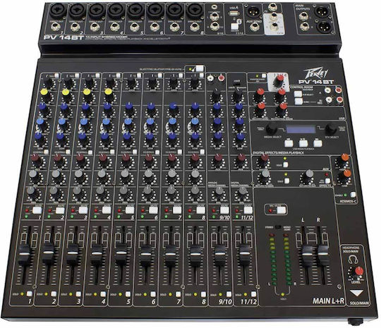 Peavey PV14 BT STO-PVY.2250.0004 Αναλογική Κονσόλα 14 Καναλιών με Phantom Power & 8 Εισόδους XLR & Bluetooth