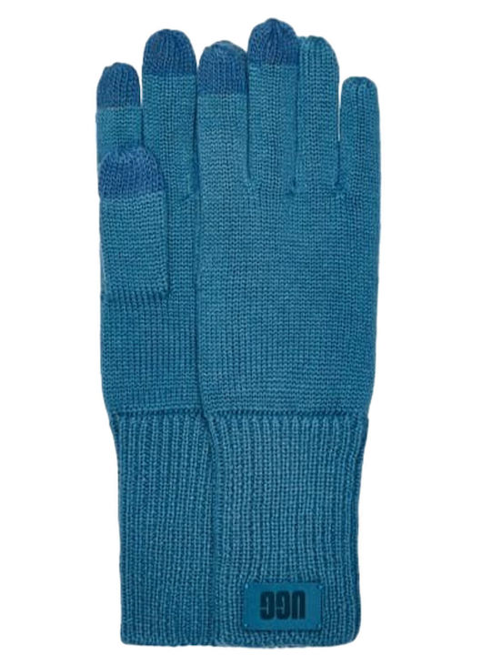 Ugg Australia Pop Cuff Μπλε Γυναικεία Πλεκτά Γάντια Αφής