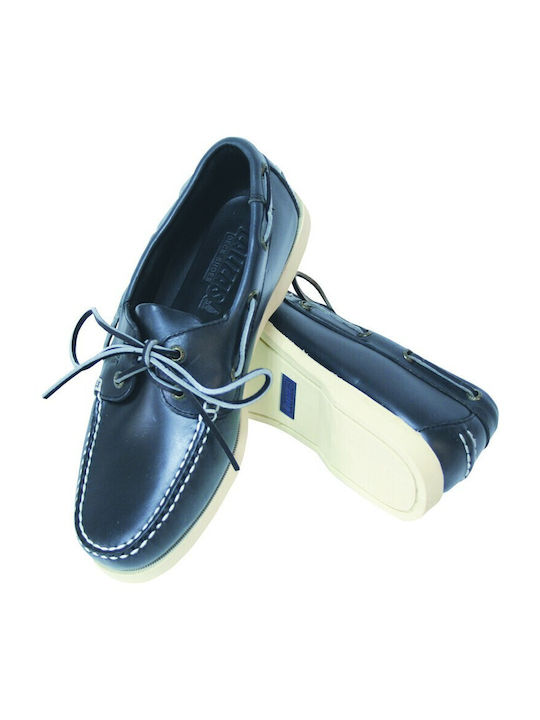 Lalizas Δερμάτινα Ανδρικά Boat Shoes σε Μπλε Χρώμα