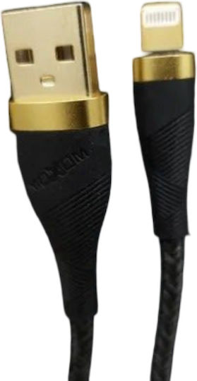 Moxom MX-CB64 Braided USB-A to Lightning Cable Μαύρο 2m