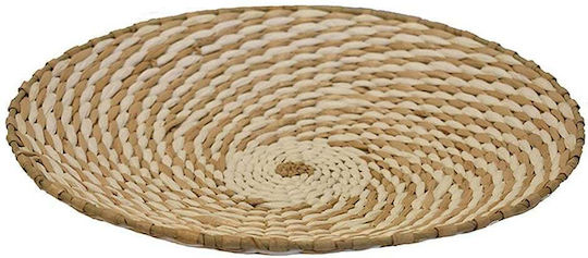 Decostar Decorațiune Farfurie Albă Din Paie 40x40cm
