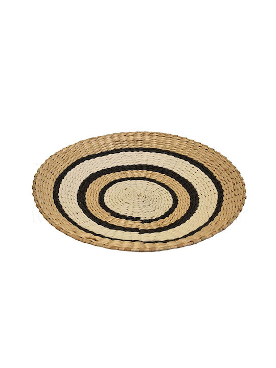 Decostar Decorative Plate Black Made of Wicker Material 50x50cm