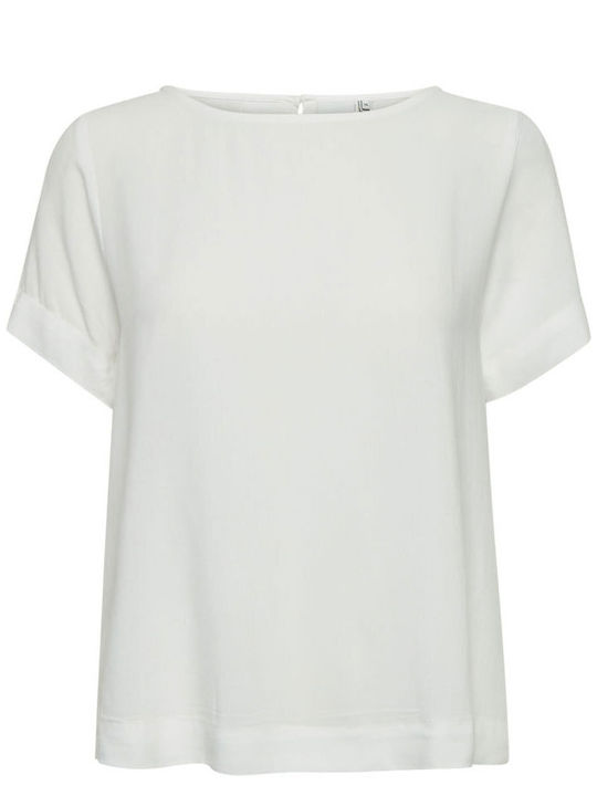 ICHI Women's Blouse Short Sleeve ''Cloud Dancer''