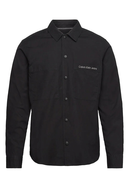 Calvin Klein Men's Shirt Overshirt Long Sleeve Black