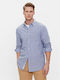 Tommy Hilfiger Men's Shirt Long Sleeve Linen Blue