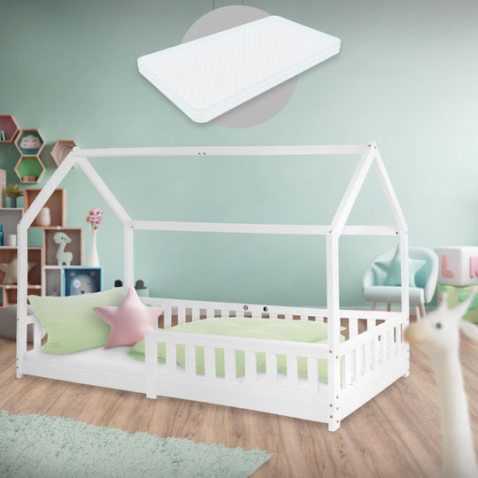 Kinderbett Montessori Einzelhöhe Matratze 16cm für Matratze 90x200cm