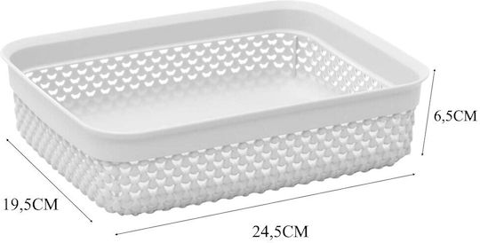 COSMO-12195 Καλάθι Αποθήκευσης Λευκό 24.5x6.5x19.5cm