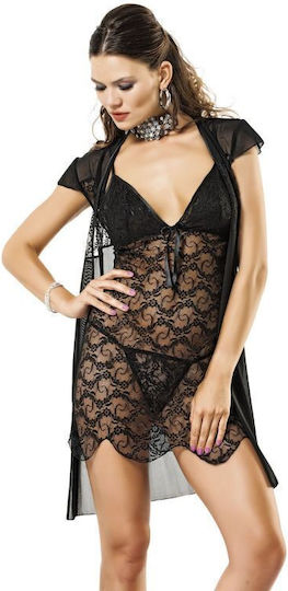 Moongirl Set Sexy cu Halat Negru