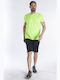 Kprime Men's Athletic Short Sleeve Blouse Yellow Fluo