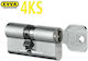EVVA Lock Cylinder Security 4ks 75mm (30-45) Silver