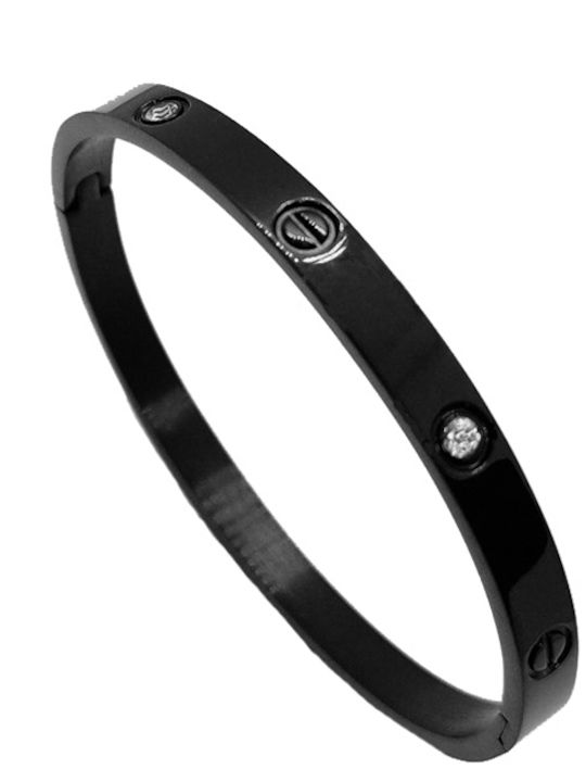 Theodora's Jewellery Гривна Белезници от Неръждаема Стомана 18см JT-B3466-Черен