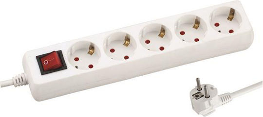 Eurolamp Steckdosenleiste 5 Positionen mit Schalter und Kabel 1.5m