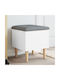 Hocker Für das Wohnzimmer Mit Stauraum Hölzernes White 42x42x46cm