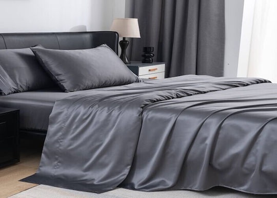 MayHome Σετ Μαξιλαροθήκες με Φάσα Γκρι 50x70εκ.
