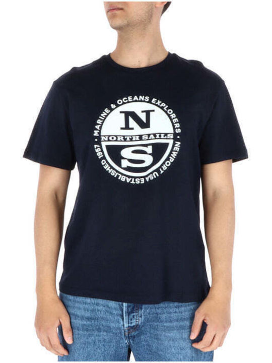 North Sails T-shirt Bărbătesc cu Mânecă Scurtă Albastru