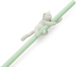 Balvi Straw Silicone Green with Brush 1pcs